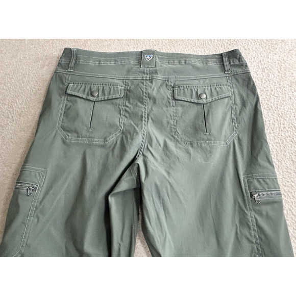 Kuhl Kliffside Convertible Zip Off Pants Sz 14 Short Cargo Hiking Olive Green - Picture 8 of 10